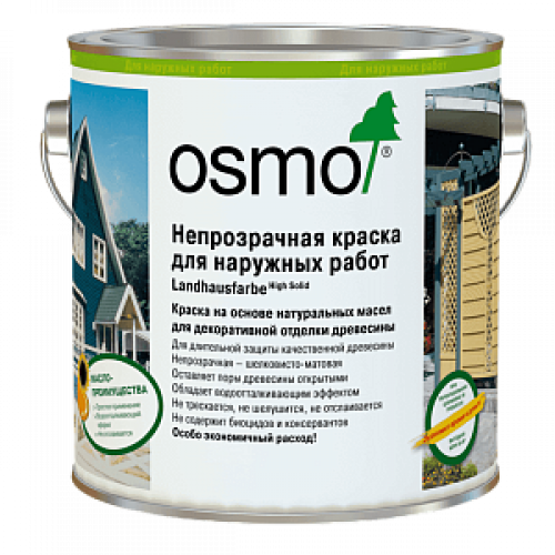 Непрозрачная стойкая краска для наружных работ по дереву Landhausfarbe